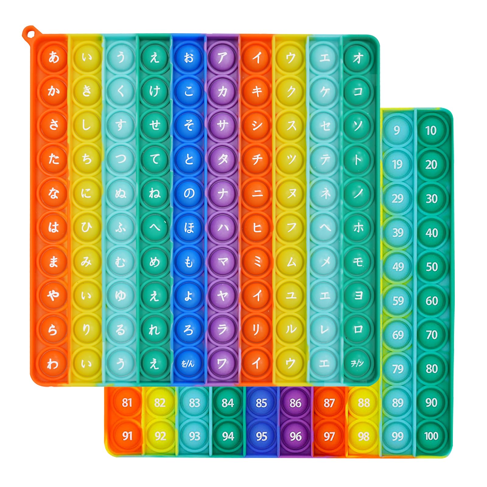 

Fuushspoy Squeeze Toy Hiragana and 1 Educational Learning Board Stress Decompression for Kids and Birthday Gift (Numbers 1-100, Katakana, Double-Sided
