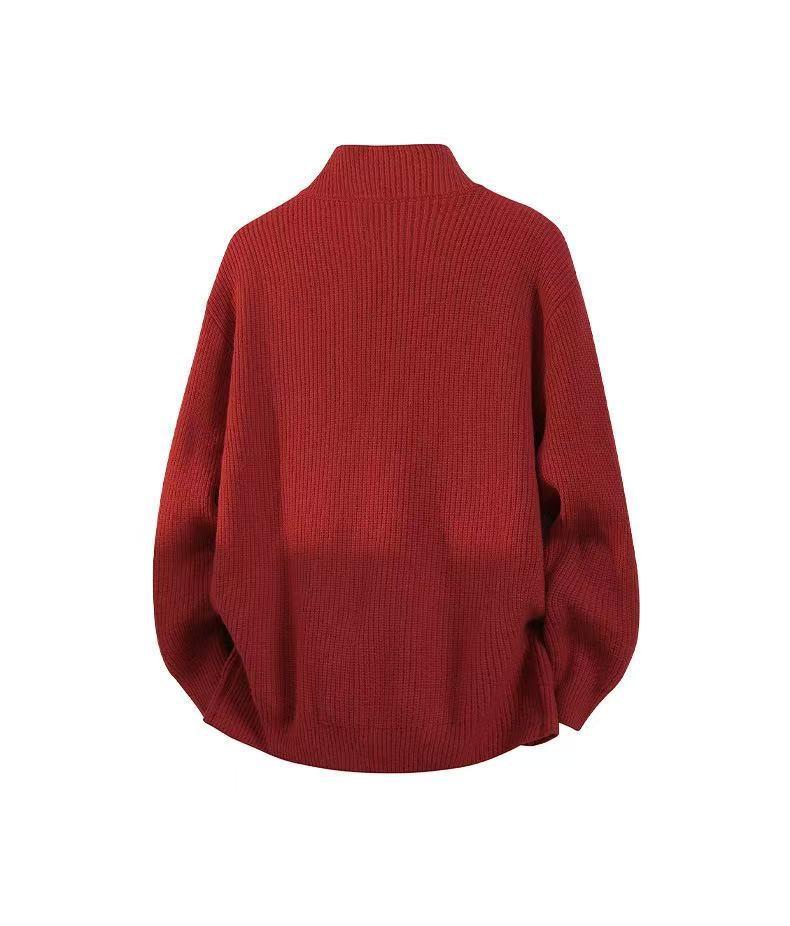 Men's 2025 Stand Collar Zip Knit Cardigan - Casual, Loose-Fit, Trendy Outerwear