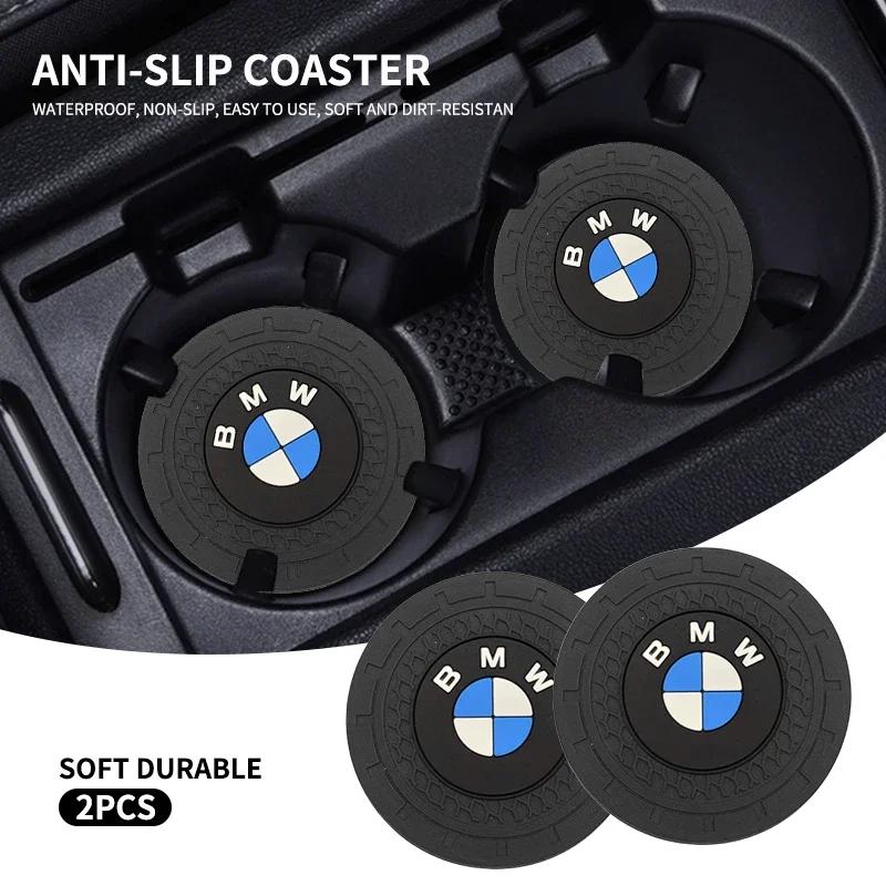 XTOYS1 2pcs Car Coasters Water Cup Holder Pads Cup Slot Non-Slip Mat For Bmw E46 E39 E90 E60 E30 F10 F11 F20 F30 G20 G30 X1 X3 X5 Z4