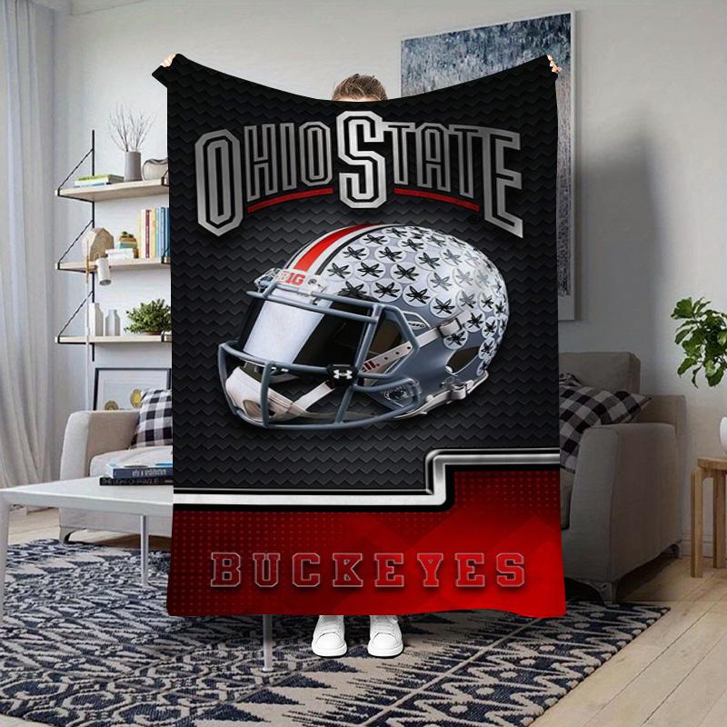 Vintage Ohio State Logo Graphic Blanket Camping Trip Sofa Blanket Air Conditioning Blanket Outdoor Plush Blanket Sheet