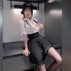 Sexy Cosplay Secretary OL Female Teacher Style Uniform Transparent Open Chest Ultra Thin Workplace Temptation Sexy Extreme Pervert Uniform Temptation