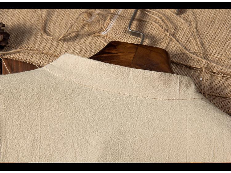 Men's Solid Color Cotton & Linen Two-Piece Suit - Long-Sleeve Top & Trousers, Loose Fashion Fit in Large Sizes for Spring & Autumn