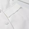 2025 Women's Fashion Double-Breasted Black & White Waist-Cinching Suit Jacket