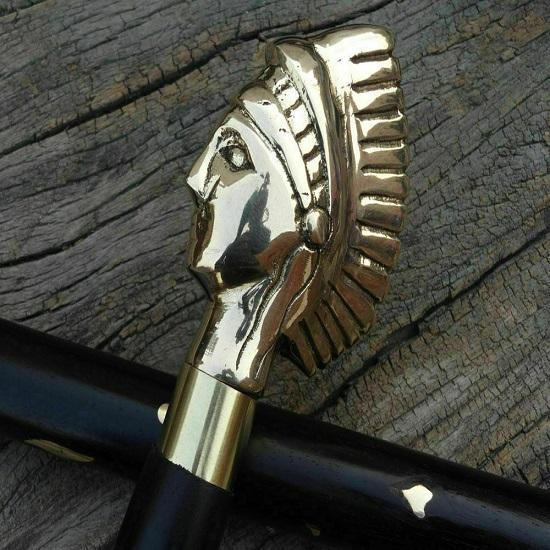 Antique Vintage Handle Wooden Walking Designer Queen Cane Stick Gift