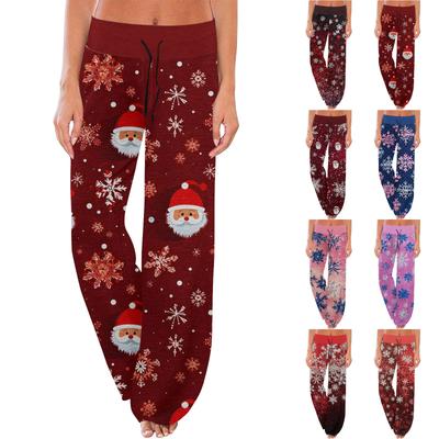 Dammode Bekväma Pyjamasbyxor Dam Julmönster Dragsko Vida Ben