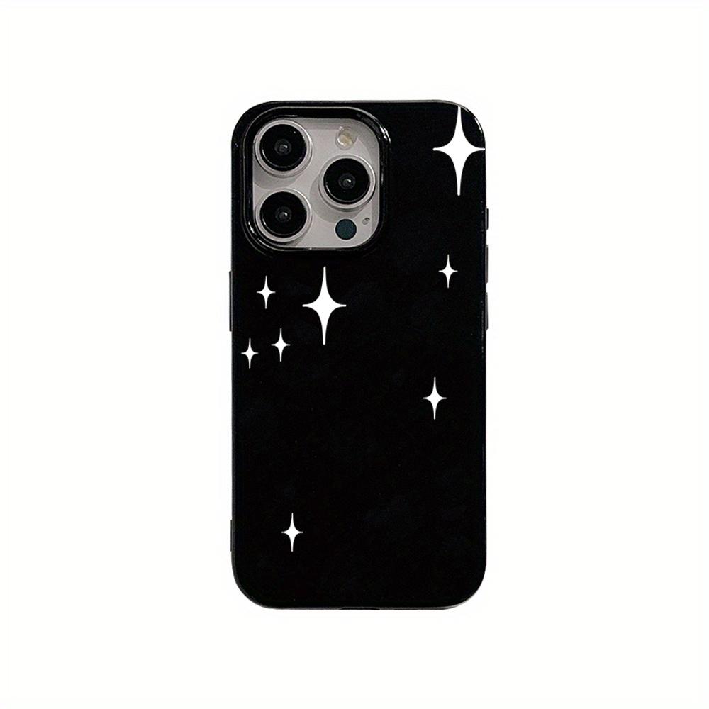 Korean Twinkling Star Pattern Soft Phone Case For iPhone 11 12 13 14 15 16 Pro Max X XR XS 7 8 Plus 16E Black Protective Cover