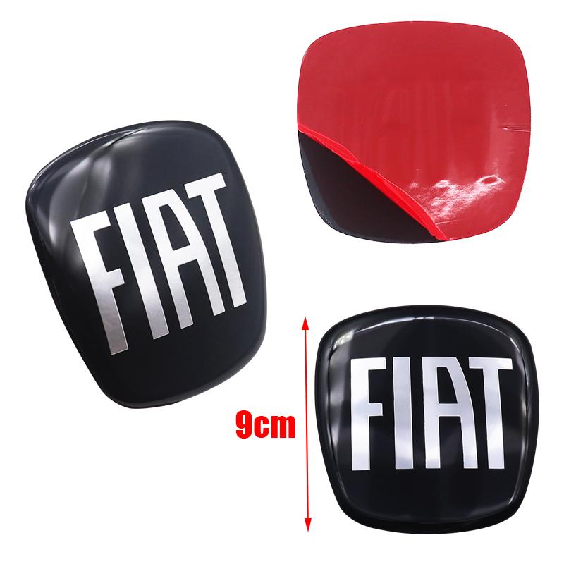 1pcs 3D black 9cm 7.5cm 7cm Epoxy Car Front Front grill Rear Bumper tail door trunk Emblem sticker styling Accessories For FIAT