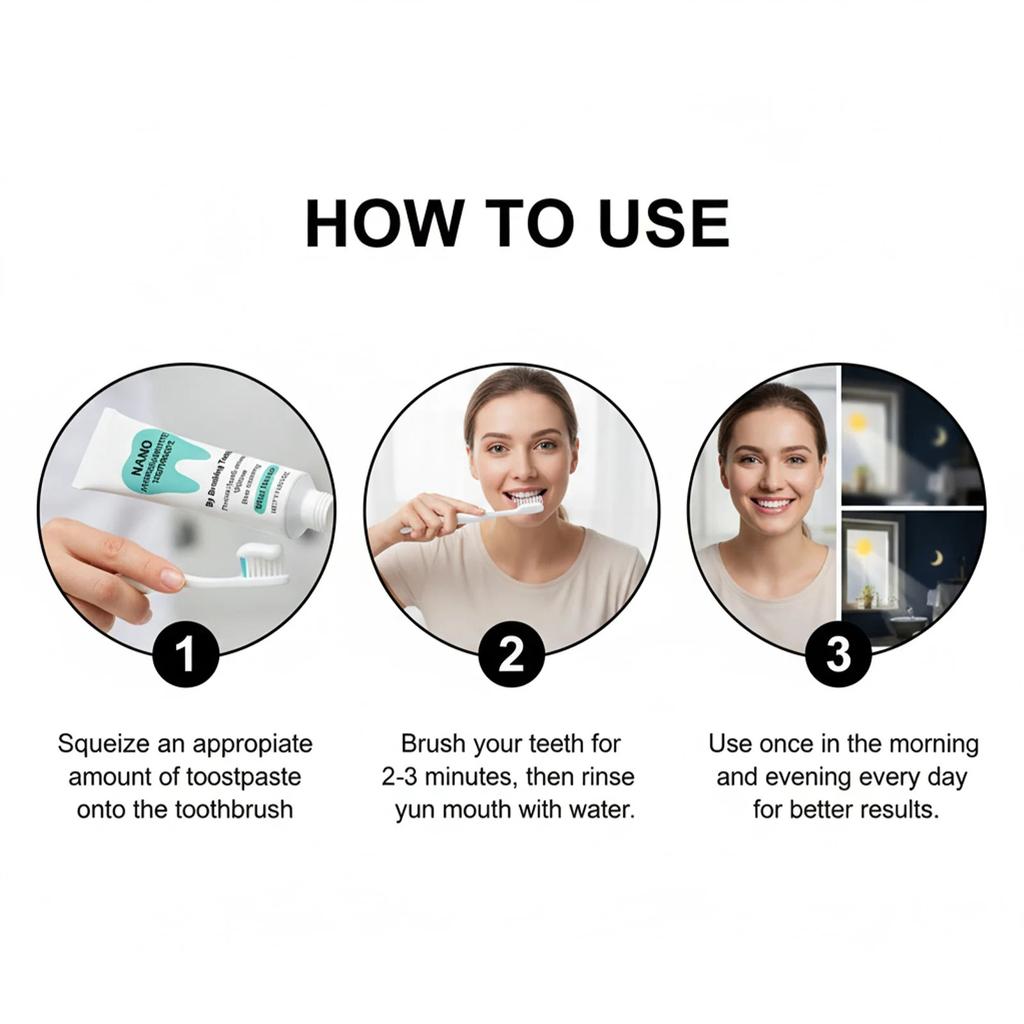 Nano Hydroxyapatite Toothpaste Removing Yellow Teeth Cleaning Tooth Stain Lasting Fresh Oral Minty Fresh Oral Care Toothpaste