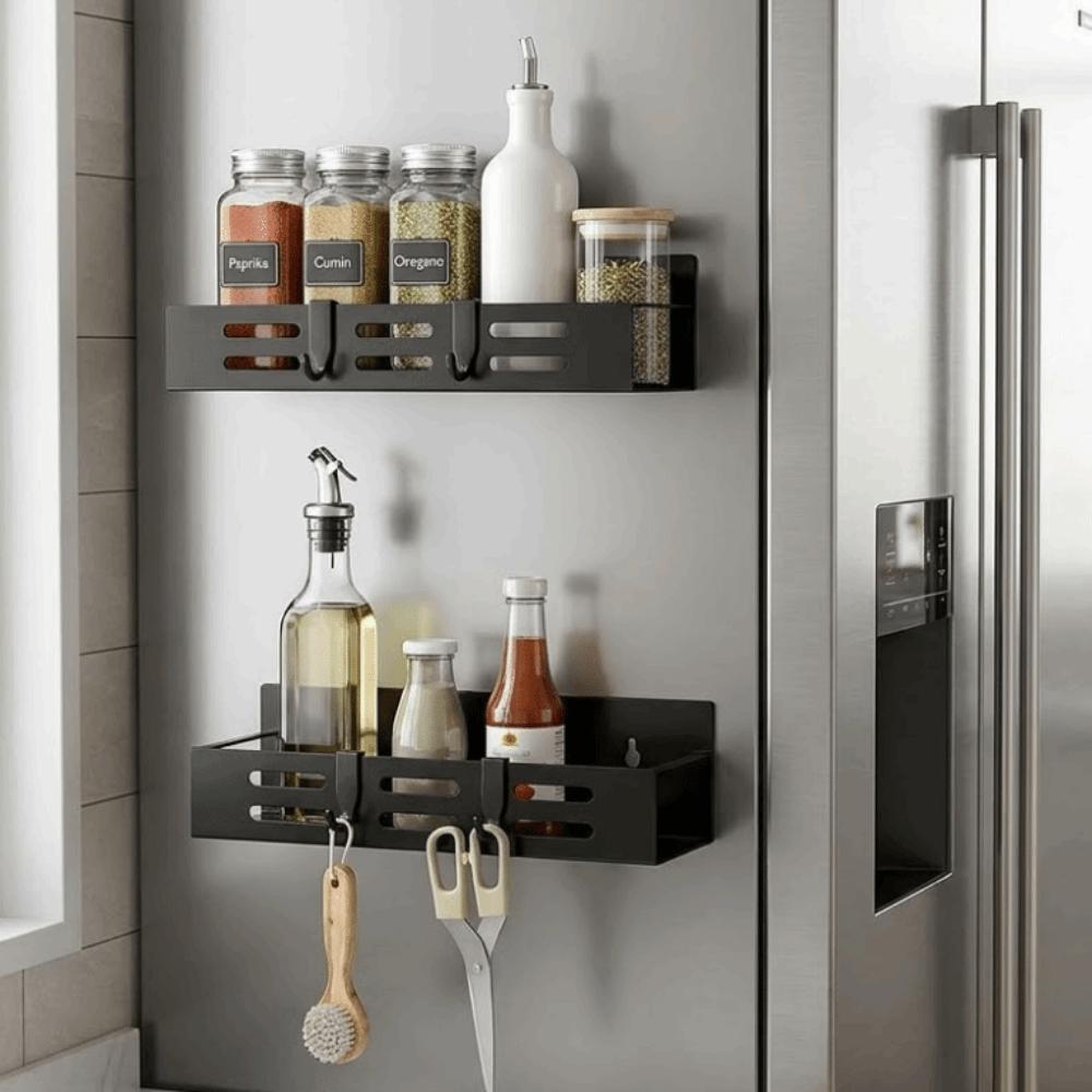1/2PCS Large Capacity Refrigerator Magnetic Shelf Iron Refrigerator Organizer Home