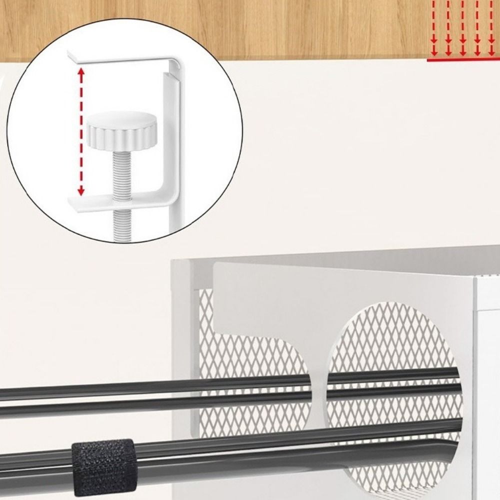No Drilling Under Desk Wire Management Tray Space Saving Power Strip Cord Holder  Office