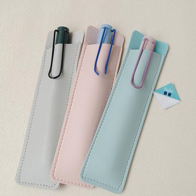 Funda protectora de cuero sintético para bolígrafo, estuche suave para lápices, estuche para bolígrafos, bolsa para bolígrafos, papelería, suministros escolares de oficina, regalo