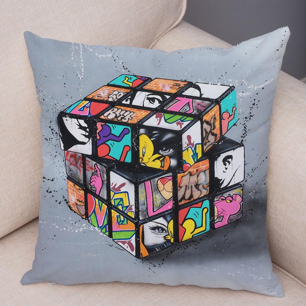Home Decor Abstract Street Art Animal Cushion Cover Decor Graffiti Gamepad Pillowcase Sofa Home Pillowcase