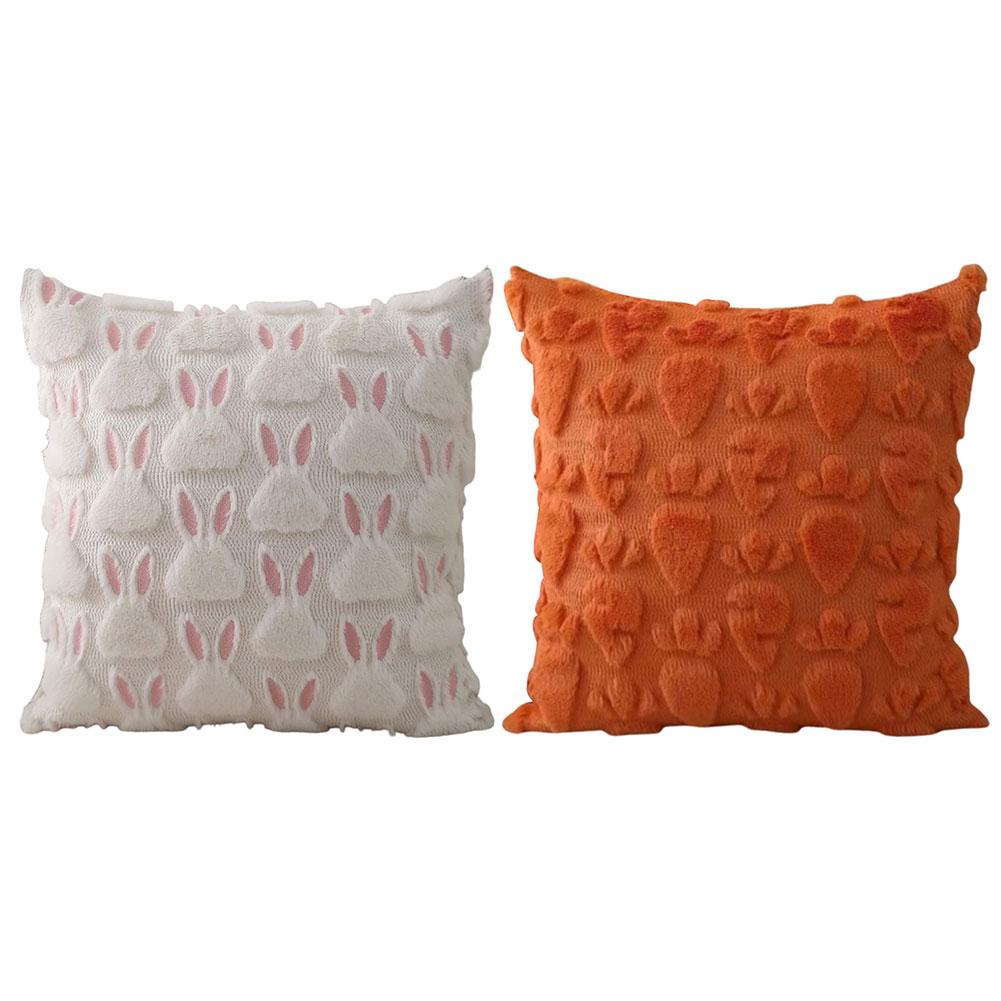 Easter Bunny Hug Pillowcase Washable Rabbit Plush Tufting Pillowcase Reusable Soft Bunny Pillow Cover for Kids Bedroom