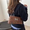 Leopard Print 2025 New Temperament Fashion Design Foreign Personality Retro Fresh Bow Texture Underarm Shoulder Bag