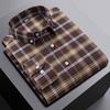 Fashion 100%Cotton Oxford Long-Sleeve Shirts for Man Slim Fit Casual Plain Shirt Office Tops Elegant Striped Plaid Clothes