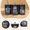 3 Pieces Coffee Canister Set Airtight Storage Jars Kitchen Pantry Containers Bamboo Lid Decorative