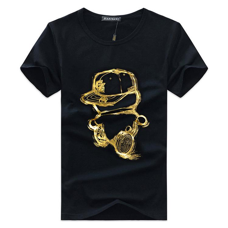 

Мужская блестящая модная повседневная футболка с короткими рукавами и круглым вырезом