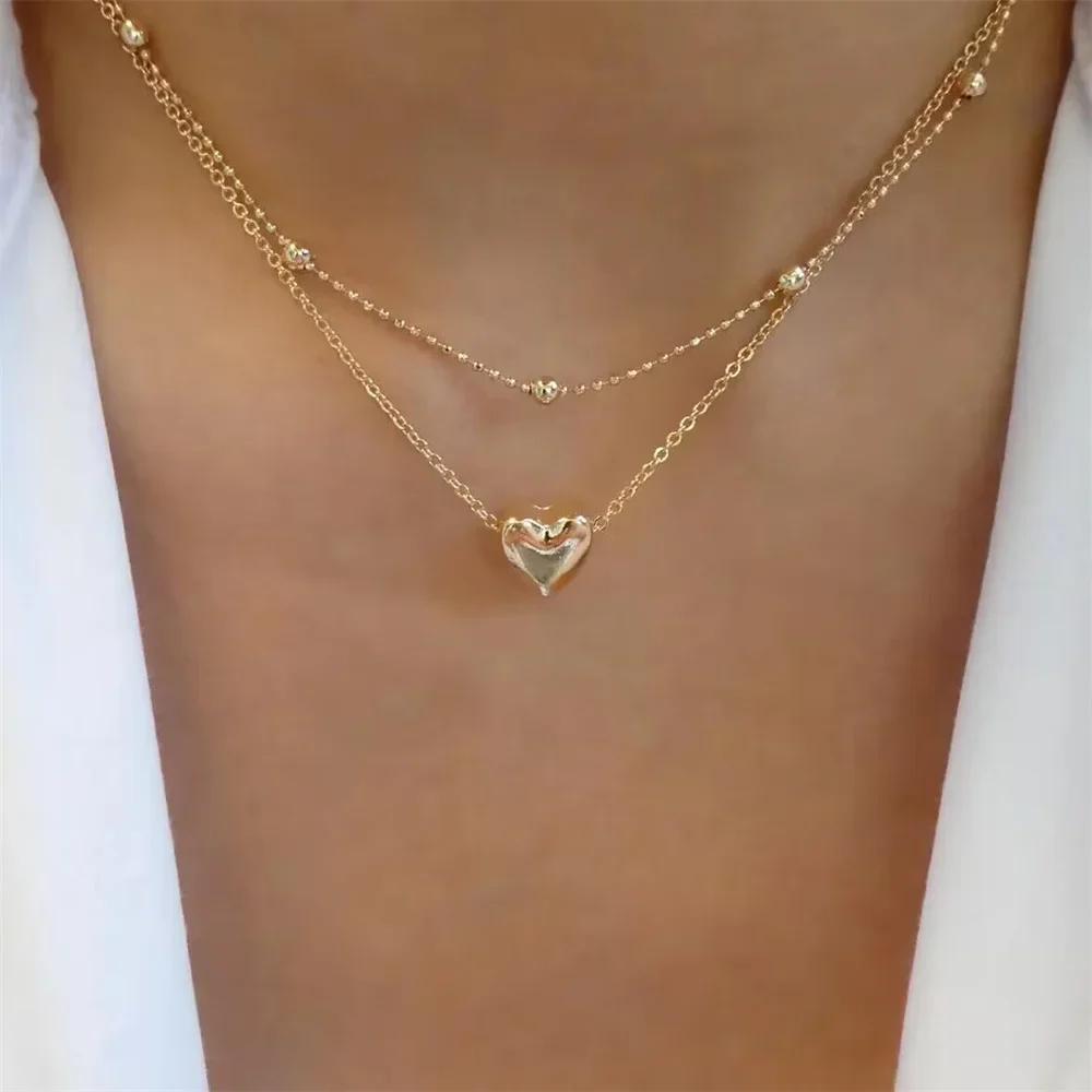 Vintage Mode Einfache Vergoldete Schlangenkette Imitation Perlen Anhänger Halskette Für Frauen Weiblich Boho Mehrstufiger Schmuck Geschenk