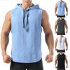 Men's Summer Thin Sleeveless Hooded Vest Sports Sweatshirt Basketball Jacket Waistcoat Bottoming Shirt Top