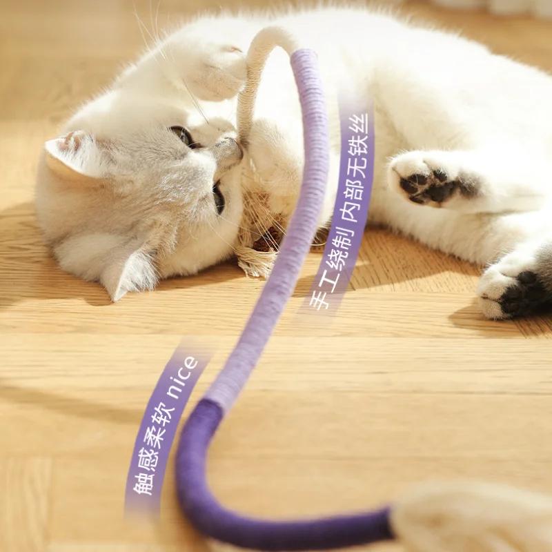

Interactive Cat Toys Bite Resistance Cotton Rope with Gall Fruit Catnip Toy Kitten Molar Bite Rope Toys Cats Teaser Stick Toy