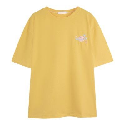 Purple t-shirt women's short-sleeved new summer Japanese gentle Korean chic top loose printing ins tide