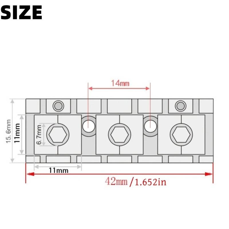 A Set 42mm Metal Lock Nut for Floyd Rose Tremolo System, Electric Guitar String Lock Replacement Parts with Screws & Wrench
