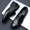 Mode Britischer Stil Leder Herren Freizeitkleiderschuhe Rutschfest Business Slipper Mode Hochzeitskleid Ballerinas Outdoor Fahrschuh