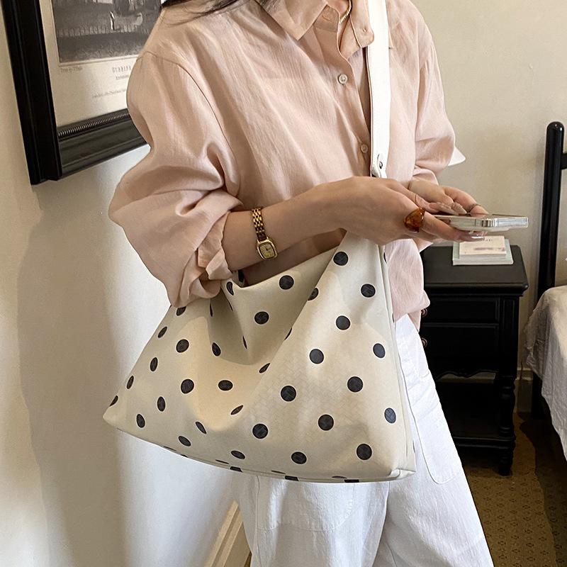 Elegant Polka Dot One-Shoulder Tote Bag - 2026 Fashion, Versatile, Large Capacity for Women