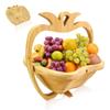 Foldable Fruit Basket,Portable Bamboos Creative Snack Plate for Christmas Party,Eco-friendly Food Storage Organizer for Camping