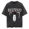 Jujutsu Kaisen Toji Fushiguro T Shirt Behind Text Graphic Men Acid Wash Oversized Streetwear Anime Retro Cotton Top Tee
