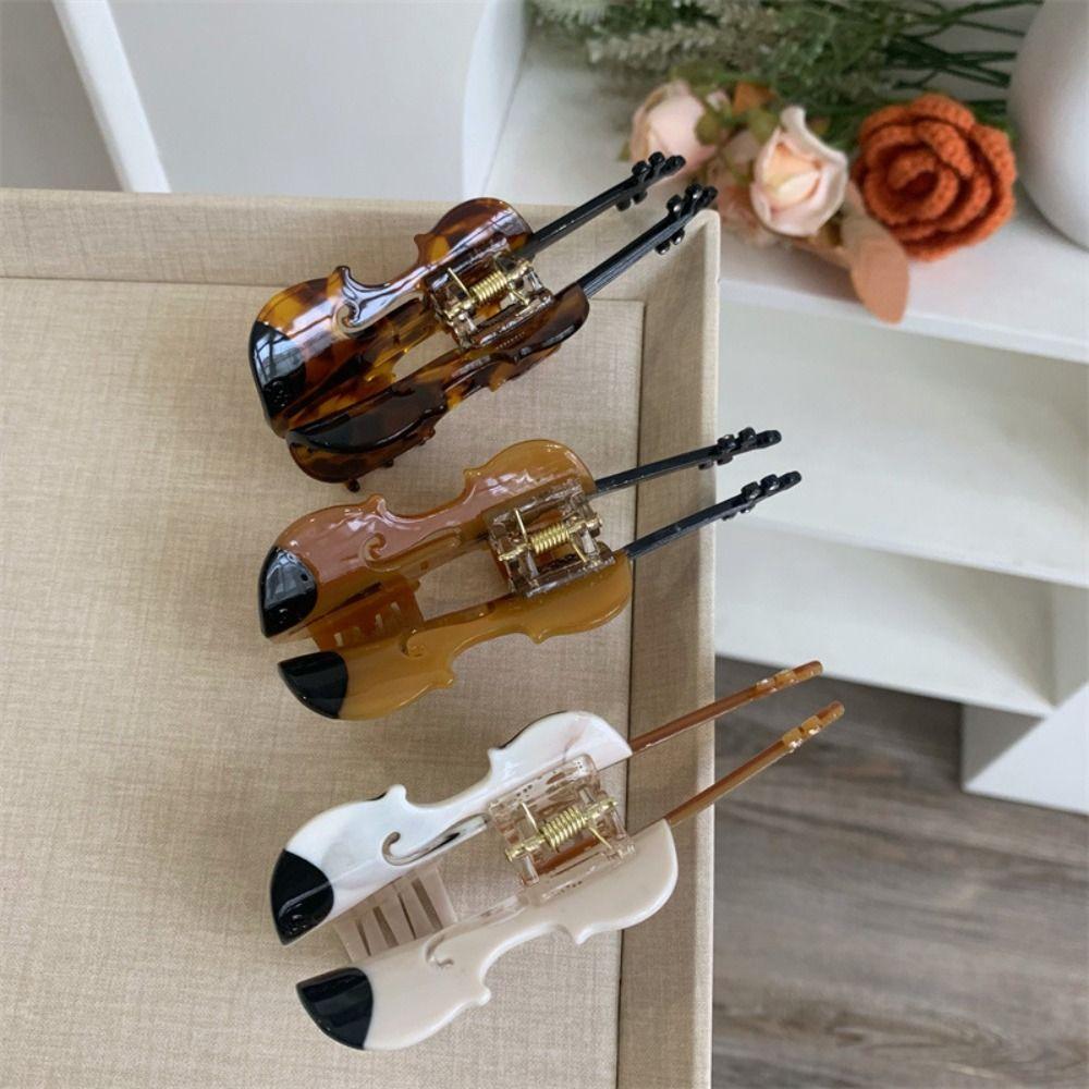 Video Tape Acetate Guitar Hair Claw Acetic Acid Big Shark Clip Personalized Music Hair Clip  Female