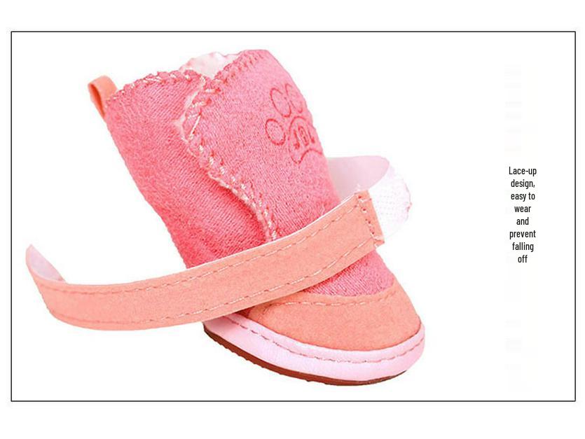 Waterproof Winter Teddy Dog Shoes - Cotton Pet Boots for Autumn & Winter