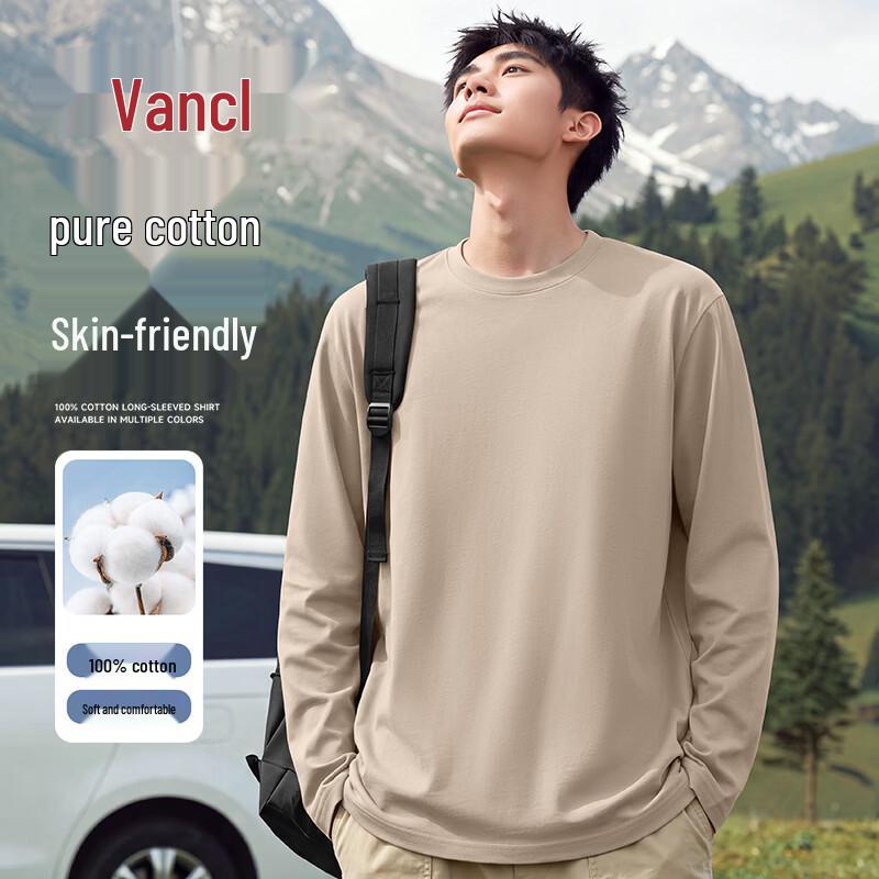 VANCL Men's Long-Sleeve Casual Oversized Cotton T-Shirt