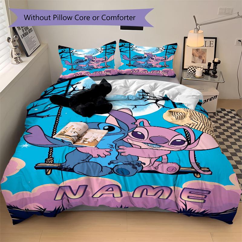 Custom Textile Stitch Adventure Bedding 3 Piece Set HD Print Duvet Cover Pillowcases for Teens Adult Bedroom Decoration