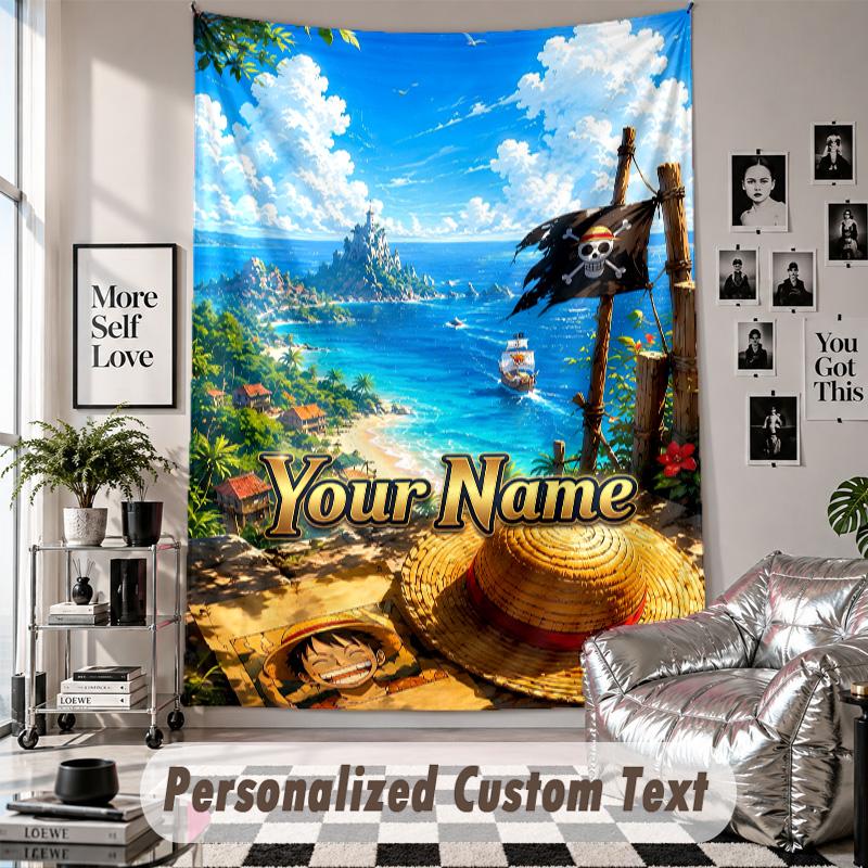 Wall Hanging Tapestry With Custom Name & Text, One Piece Decorative Tapestry For Bedroom