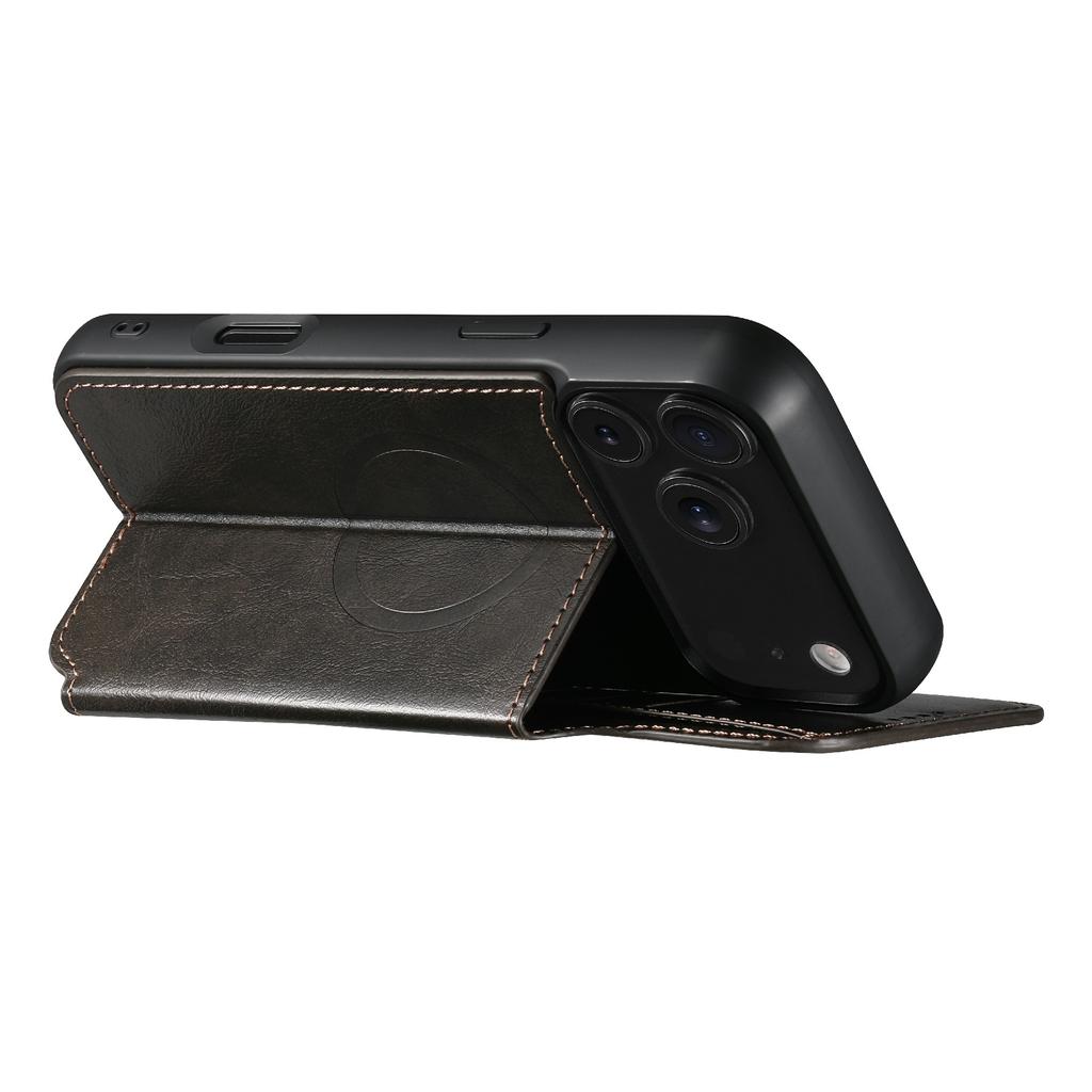 SUTENI J05 Custodia per iPhone 17 Pro Compatibile con MagSafe Cover a Libro in Pelle PU Testurizzata