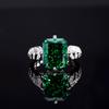 Jewelry Copper Bottom Gold-Plated High Carbon Diamond Ice Flower Cut Fat Rectangular Copper Inlaid Temperament Light Luxury Ring Women 10 * 12