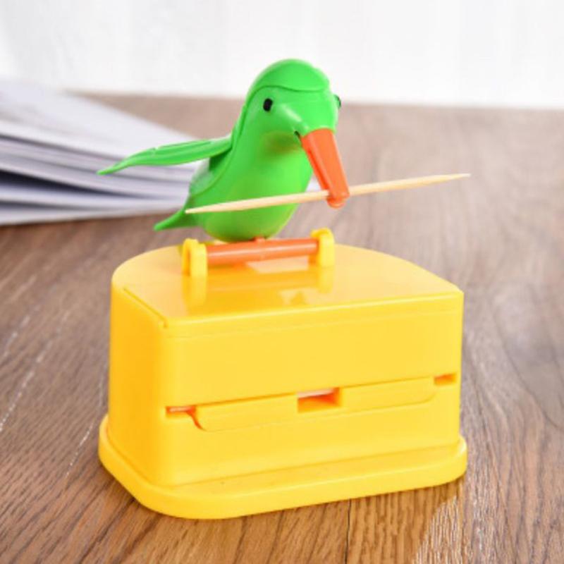 1Pc Creative Cute Toothpick  Automatic Bird Toothpick Box