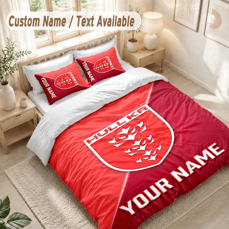 Custom Name Bedding Set 3 PiecesHull KR Print Duvet Cover + 2 Pillowcases Soft Bed Decor