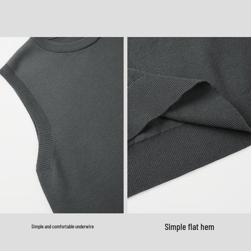 HLA Men's Business Casual Sleeveless Round Neck Knitted Vest