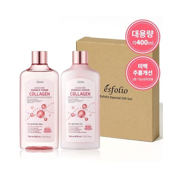 esfolio Collagen Moisture Essence Set (Toner 400ml + Lotion 400ml)