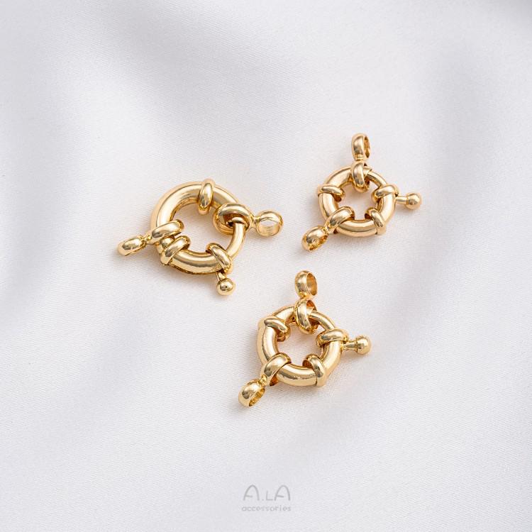 

Соединитель-застежка-пружина для руля из 14-каратного золота с сохранением цвета для жемчужного ожерелья/браслета, аксессуары для самостоятельного изготовления ювелирных изделий.