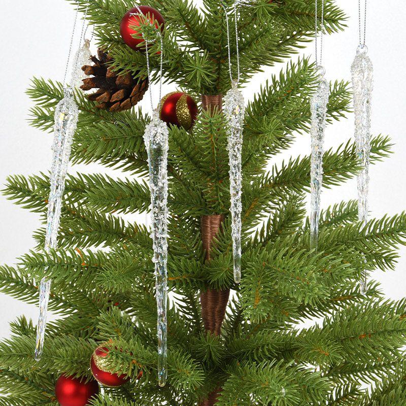 Christmas Decoration Transparent Glass Ice Stick Pendant Christmas Tree Scene Ornaments Ice Water Drop Hanging Art Holiday Gifts