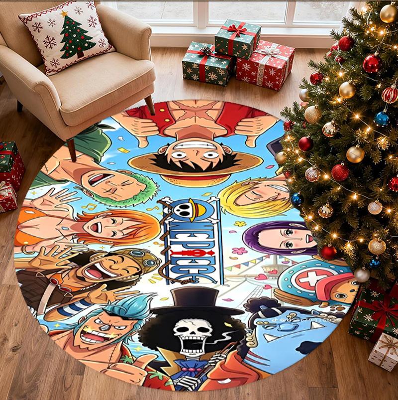 One Piece Pattern Round Rug, Indoor/Outdoor Mat, for Picnic, Gameroom, Bedroom, Office, Living Room, Home Decor Carpet, Birthday Gift