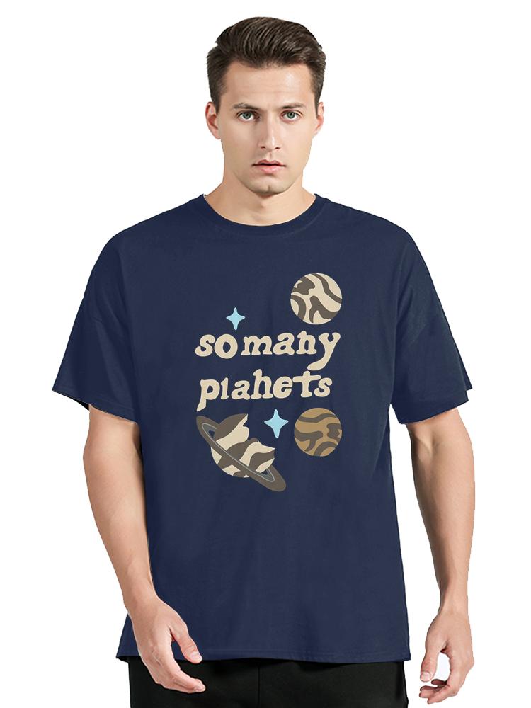 

Женская мода, футболка с надписью So Many Planets, винтажные топы с короткими рукавами в стиле хип-хоп, летние черные мужские футболки больших размеров унисекс S