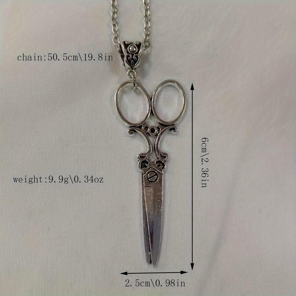 Punk Style Silvery Colored Big Scissor Pendant Necklace Gothic Chain Necklace Fashion Jewelry For Gift-giving