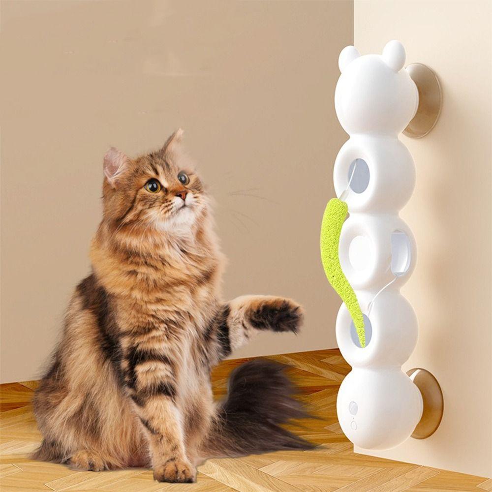 USB Rechargeable Intelligent Sensor Cat Scratch Resistant Suction Cup Interactive Cat with Tail Automatic Cat Indoor Cats