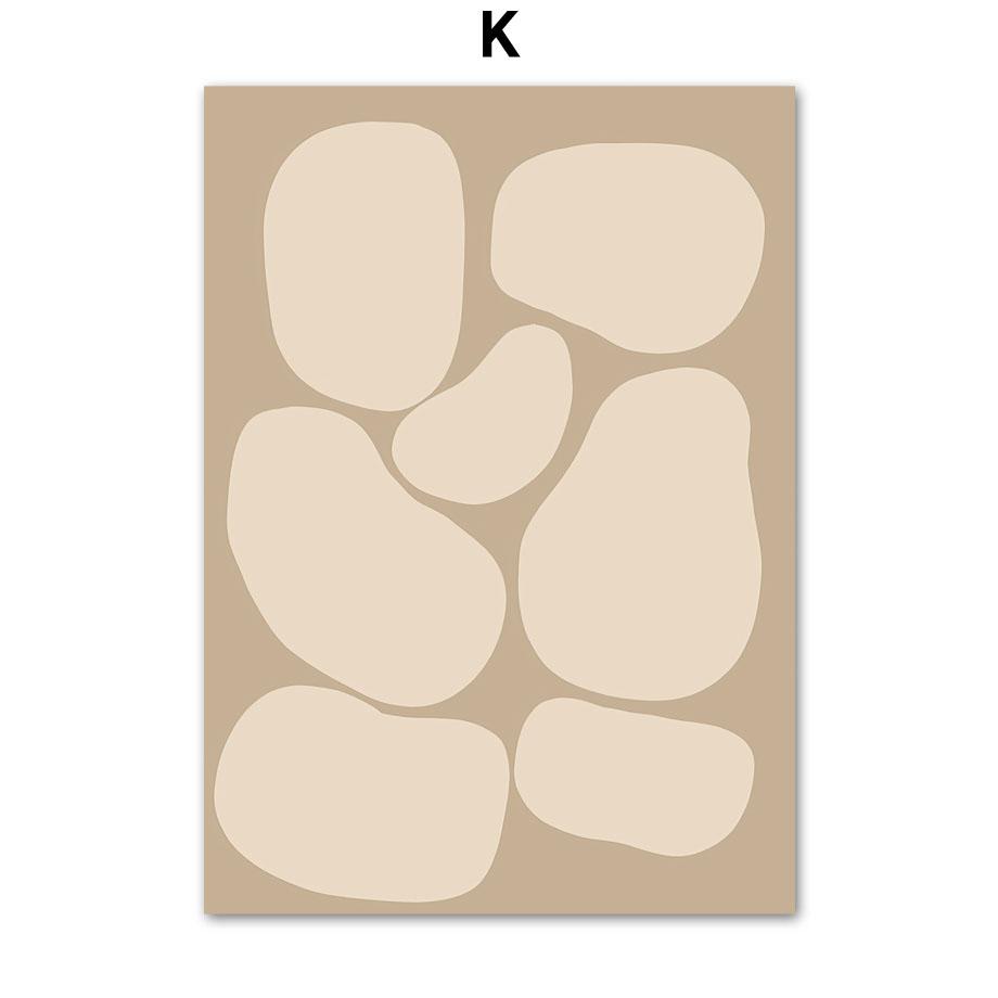 Beige And Black Abstract Line Geometric Face Wall Art Canvas Painting Nordic Posters And Print Decor Pictures For Living Room