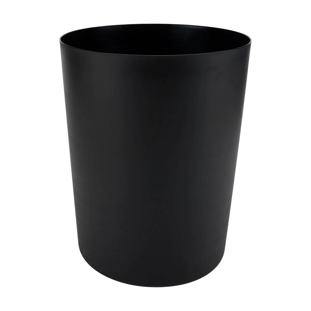 2 Pack 5 Gallon Black Plastic Wastebasket Indoor Trash Can Durable Easy Clean Ideal Office Home