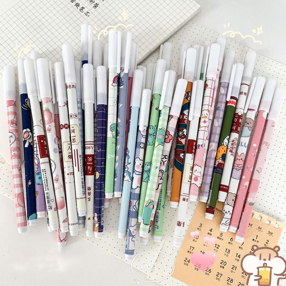 12PCS/Box 0.5mm Blue Ink Neutral Pen Bear Peach Astronaut Gel Pens Writing Tools  Students Gift